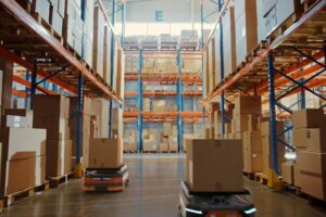 POYNTING industrial warehousing application showing Wi-Fi connectivity for forklifts, AGVs, and automated systems. Images are used for visual representation purposes only. These images may not be downloaded, copied, or used in any form without prior permission.