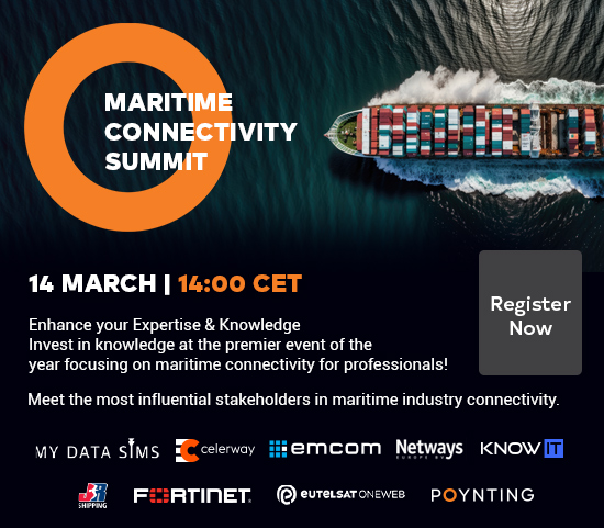 14 March 2024, 14:00 CET Maritime Summit Connectivity powered by POYNTING