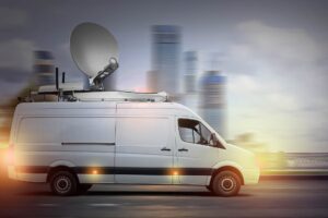 POYNTING antennas ensure reliable connectivity for broadcasting vans in rural and urban areas, supporting seamless live streaming, communications, and mobility applications. Images are used for visual representation purposes only. These images may not be downloaded, copied, or used in any form without prior permission.