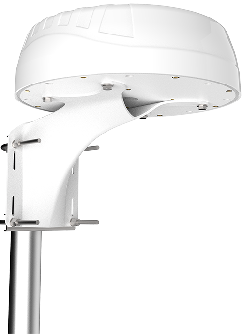 POYNTING BRKT-92 white powder-coated 316 stainless steel wall and pole mounting bracket displayed as the main banner image for SWIRL antenna and CPE installations in marine, industrial, and FWA environments